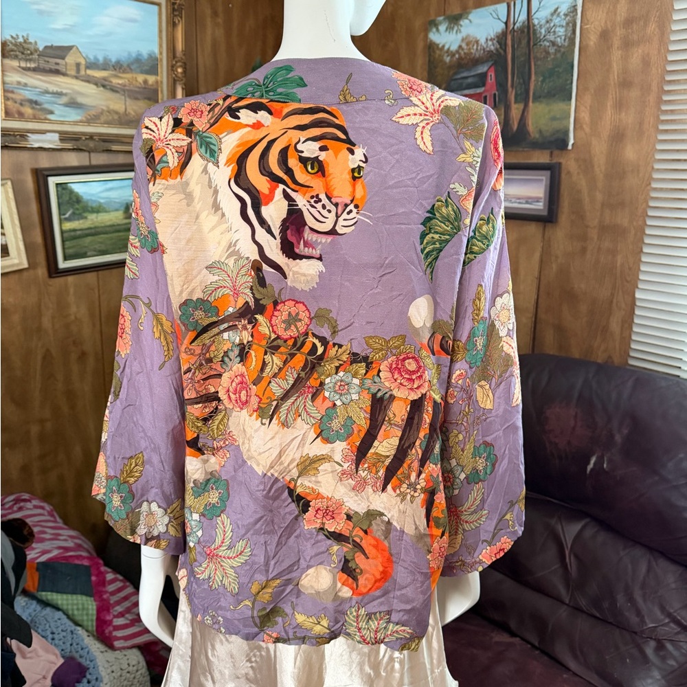 Prancing Tiger by Powder Floral Kimono